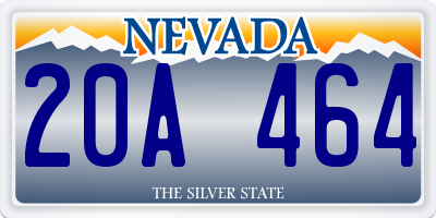 NV license plate 20A464
