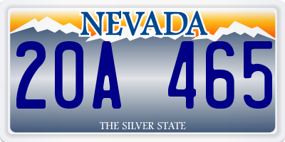 NV license plate 20A465