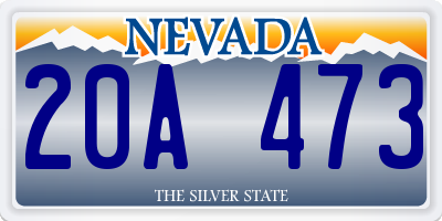 NV license plate 20A473