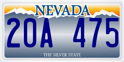 NV license plate 20A475