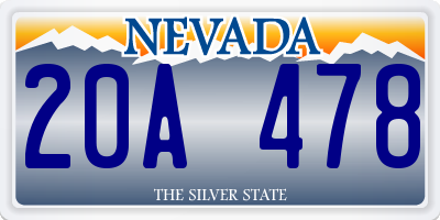 NV license plate 20A478