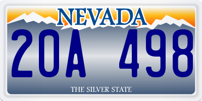 NV license plate 20A498