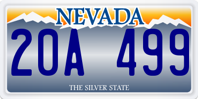 NV license plate 20A499