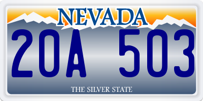 NV license plate 20A503