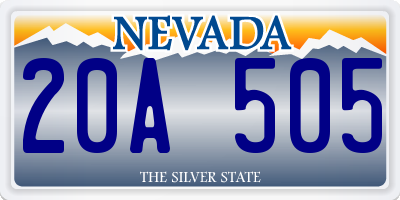 NV license plate 20A505