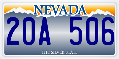 NV license plate 20A506