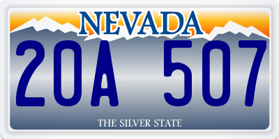 NV license plate 20A507