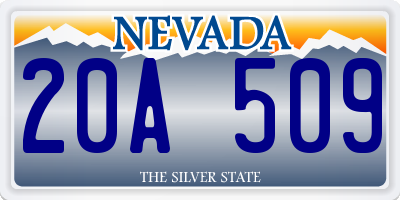 NV license plate 20A509