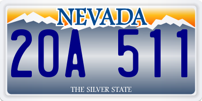 NV license plate 20A511