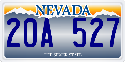 NV license plate 20A527