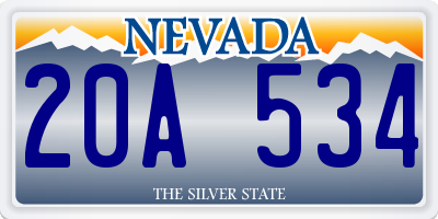NV license plate 20A534