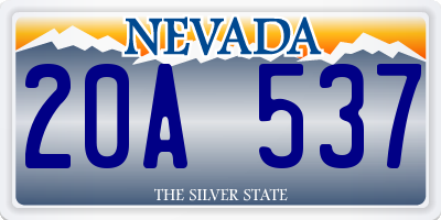 NV license plate 20A537