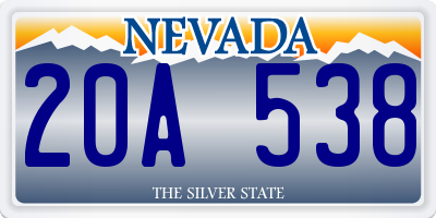 NV license plate 20A538