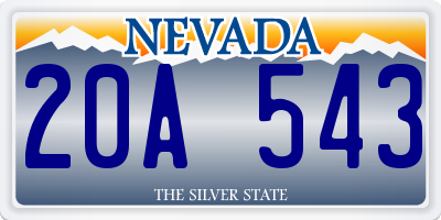 NV license plate 20A543