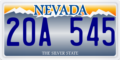 NV license plate 20A545