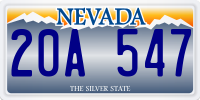 NV license plate 20A547