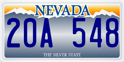 NV license plate 20A548