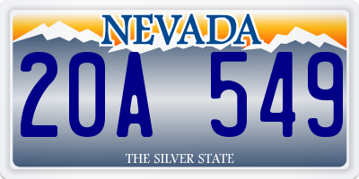 NV license plate 20A549