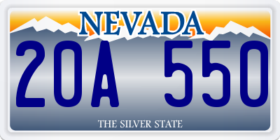 NV license plate 20A550