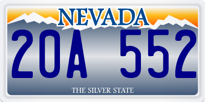 NV license plate 20A552