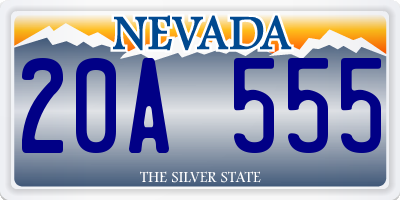 NV license plate 20A555