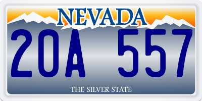 NV license plate 20A557
