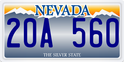 NV license plate 20A560
