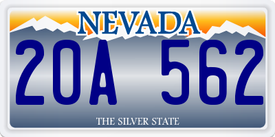 NV license plate 20A562