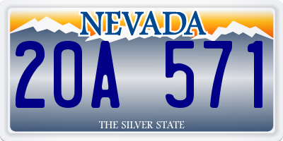 NV license plate 20A571