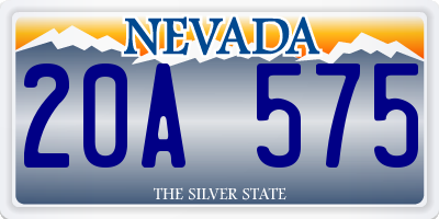 NV license plate 20A575