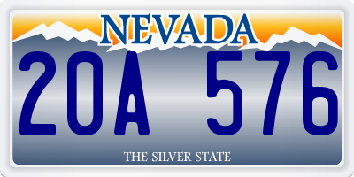 NV license plate 20A576