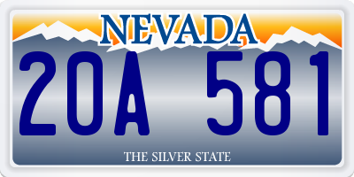 NV license plate 20A581