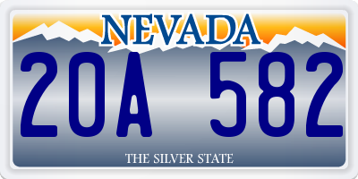NV license plate 20A582