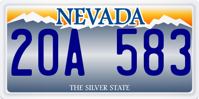 NV license plate 20A583