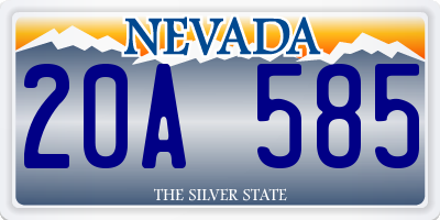 NV license plate 20A585