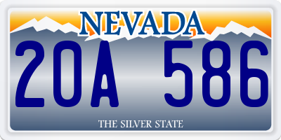 NV license plate 20A586