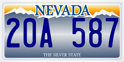 NV license plate 20A587