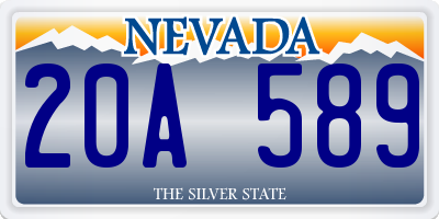 NV license plate 20A589