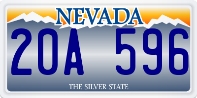 NV license plate 20A596
