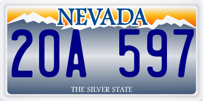 NV license plate 20A597