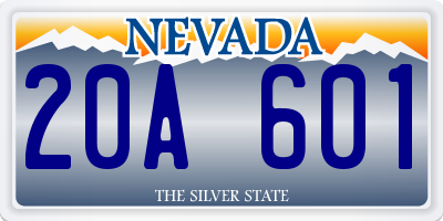 NV license plate 20A601