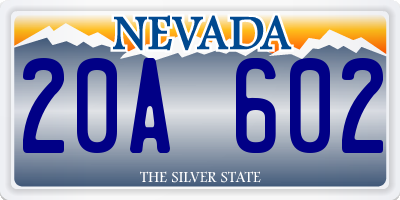 NV license plate 20A602