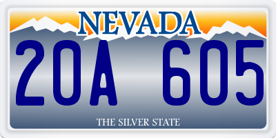 NV license plate 20A605