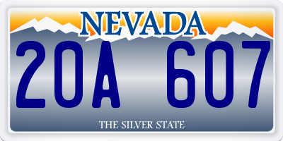 NV license plate 20A607