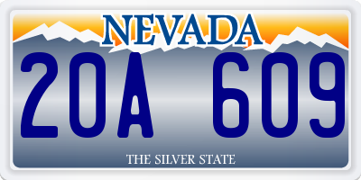 NV license plate 20A609