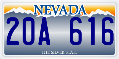 NV license plate 20A616