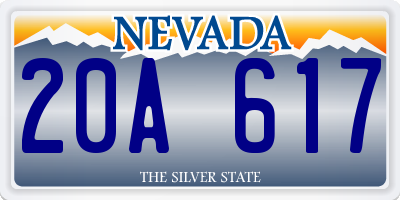NV license plate 20A617