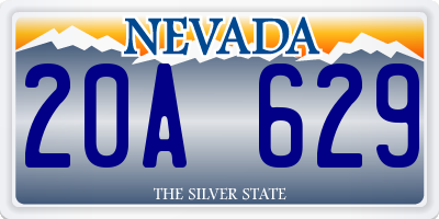 NV license plate 20A629