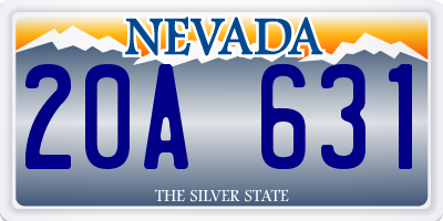 NV license plate 20A631