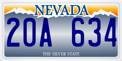 NV license plate 20A634